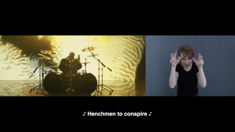 Metallica lyric Henchmen to conspire signed by ASL Interpreter
